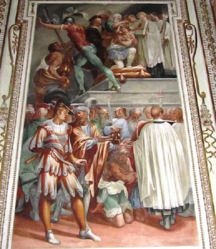 Battesimo del re di Persia insieme al generale Barbadach - Basilica di S. Giovanni dei Fiorentini, Roma